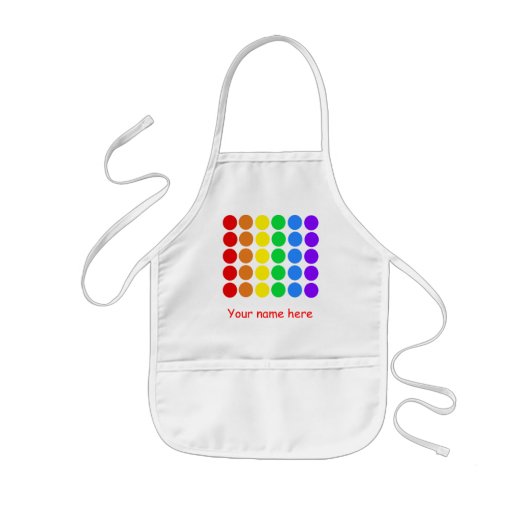 Gestippelde regenboog kinder schort (Voorkant)