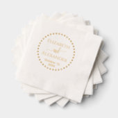 gestippelde ronde Lijst bruid bruidegom namen datu Folie Servetten (Insitu (Gestapeld))