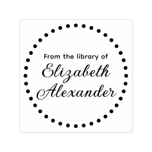 Gestippelde ronde lijst 'Uit de bibliotheek van' B Zelfinktende Stempel (Design)