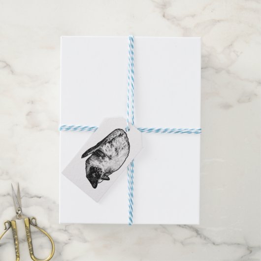 Gestippelde snor geschenknota cadeaulabel (Met Touw)