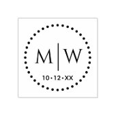 gestippelde Stippen rond Lijst twee Initiaal bruil Rubberstempel (Afrduk)