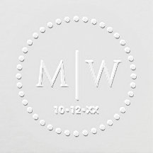 Gestippelde Stippen Ronde Frame Twee Initiaal Trou