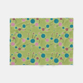 gestippelde Universe Retro Green Fleece Deken (Voorkant (Horizontaal))