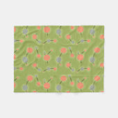 gestippelde Universe Retro Green Fleece Deken (Voorkant (Horizontaal))