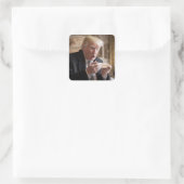 Gestolen brood Trump Joke Vierkante Sticker (Tas)
