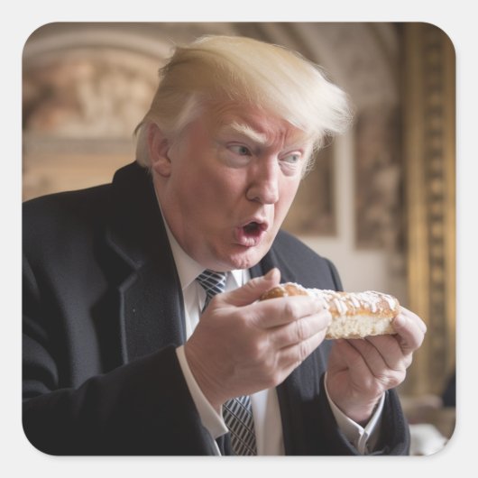 Gestolen brood Trump Joke Vierkante Sticker (Voorkant)