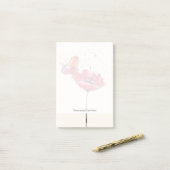 Gestolen geschilderde waterverf papaverbloem post-it® notes (Op bureau)