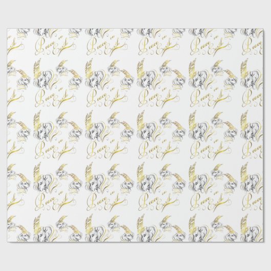 Gestolen GOATS Peace on Earth GOLD Cadeaupapier (Vlak)