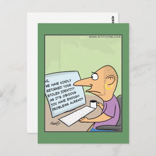 gestolen identiteit briefkaart (Voorkant / Achterkant)