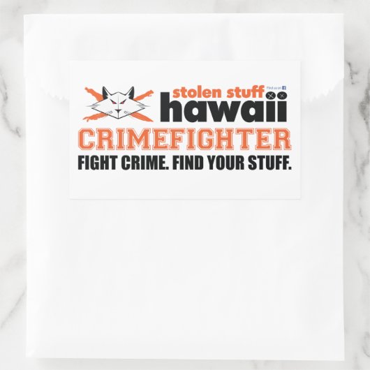 Gestolen spullen Hawaii CrimeFighter Sticker (Tas)