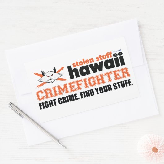 Gestolen spullen Hawaii CrimeFighter Sticker (Envelop)