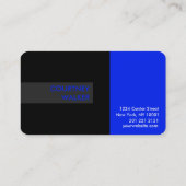 Gestookt aluminium en blauw standaard visitekaartj visitekaartje (Achterkant)