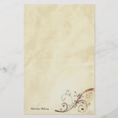 Gestookt Gold Swirl  Briefpapier (Voorkant)