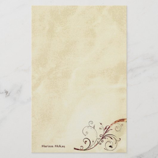 Gestookt Gold Swirl  Briefpapier (Voorkant)