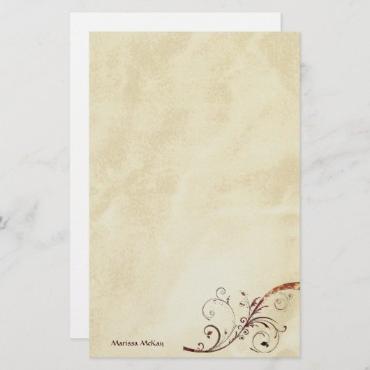 Gestookt Gold Swirl Briefpapier (Voorkant / Achterkant)