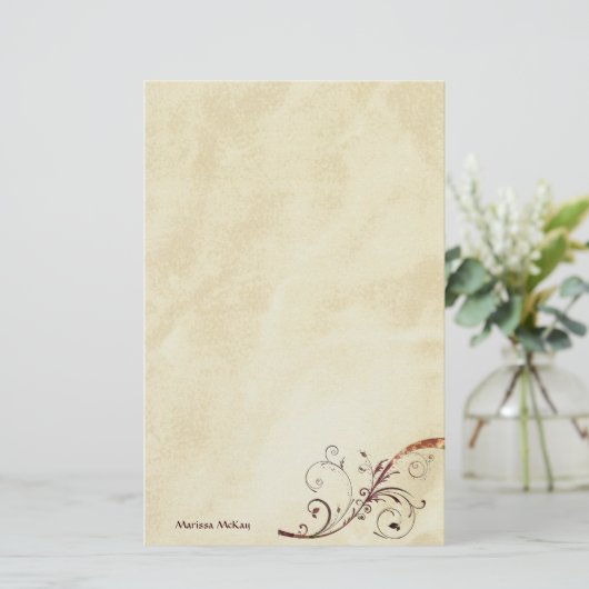Gestookt Gold Swirl  Briefpapier (Staand voorkant)