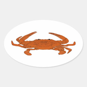 Gestoomde krab Logo (Atlantische blauwe krab) Ovale Sticker