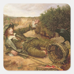 Gestoord door de Wayside, 1886 (olie op canvas) Vierkante Sticker