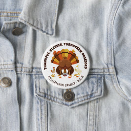 GESTOORD DOOR TURDUCKEN Grappige Thanksgiving Ronde Button 7,6 Cm
