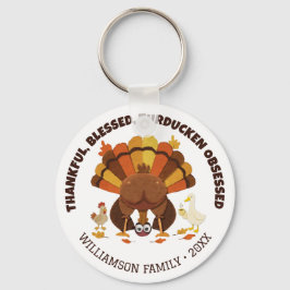 GESTOORD DOOR TURDUCKEN Grappige Thanksgiving Sleutelhanger