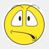 Gestoord gezicht ronde sticker (Voorkant)