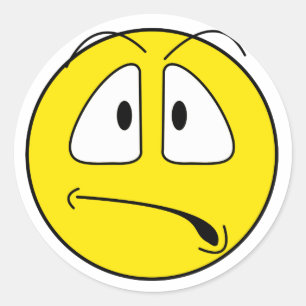 Gestoord gezicht ronde sticker