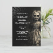 Gestoorde pop Halloween kostuum feest Kaart (Staand voorkant)