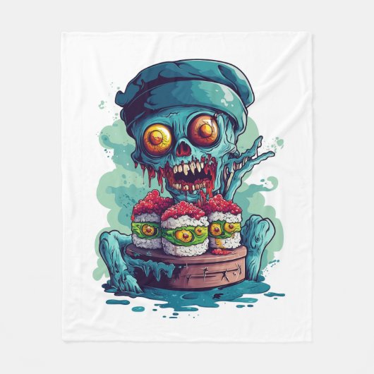 Gestoorde Sushi Chef Fleece Deken (Voorkant)
