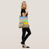 Gestopte kip aan het strand, aanpasbaar tote bag (Op model)