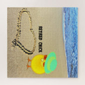 Gestopte kip...hart getekend in het zand legpuzzel (Horizontaal)