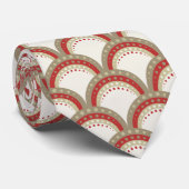 Gestopte Scallops, herfstkleuren, crème, roest, ta Stropdas (Opgerold)