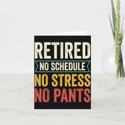 Gestopte schema stress ontspanning grappige pensio kaart (Voorkant)