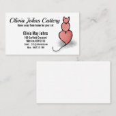 Gestormd 'hart'-kat visitekaartje (Voorkant / Achterkant)