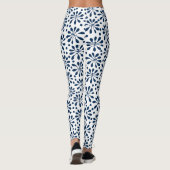 Gestormd Plant Pattern 020818 - Navy Blue #002750 Leggings (Achterkant)
