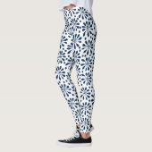Gestormd Plant Pattern 020818 - Navy Blue #002750 Leggings (Links)