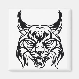 Gestormd portret van Bobcat Magneet