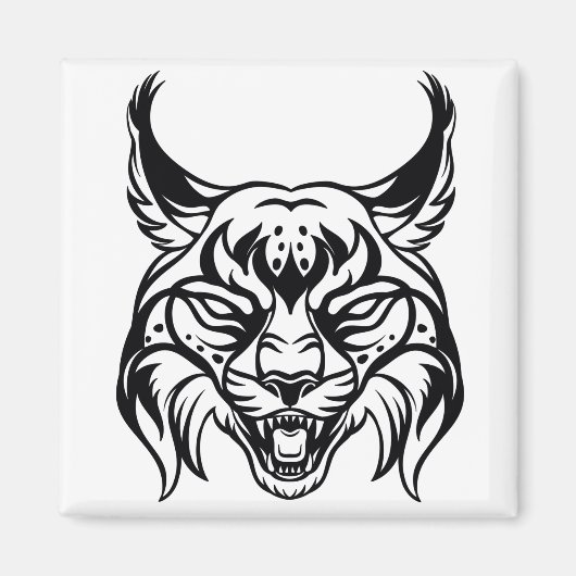 Gestormd portret van Bobcat Magneet (Voorkant)