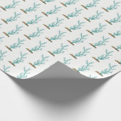  gestormd Zee koraal #4 Aqua Cadeaupapier (Hoek)