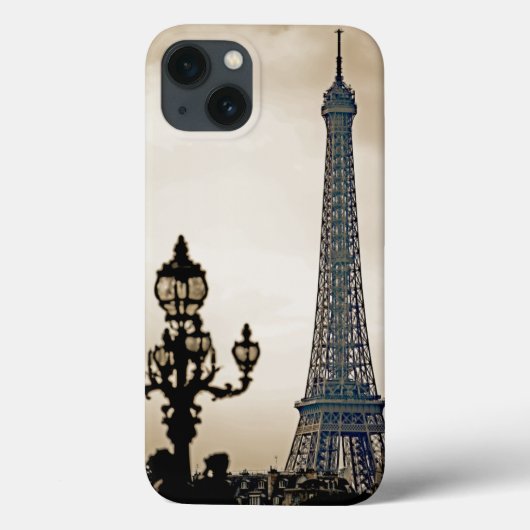 Gestormd zwart-wit afbeelding van de Eiffeltoren Case-Mate iPhone Case (Achterkant)
