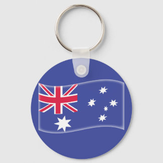 Gestormde Australische vlag op een blauwe achtergr Sleutelhanger