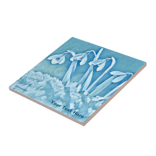Gestormde blauwe sneeuwval tegeltje (Zijkant)