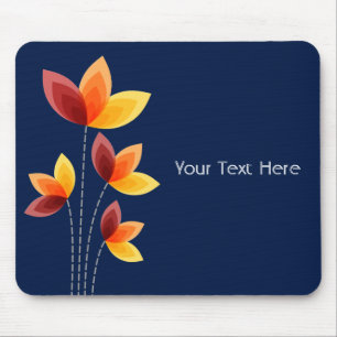 Gestormde bloemen - Donkerblauw 001744 Muismat