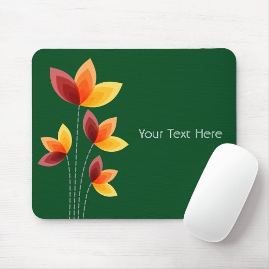 Gestormde bloemen - Donkergroen 02481c Muismat (Met muis)