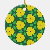 Gestormde bloemen keramisch ornament (Voorkant)