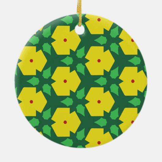 Gestormde bloemen keramisch ornament (Achterkant)