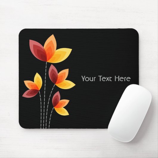 Gestormde bloemen muismat (Met muis)