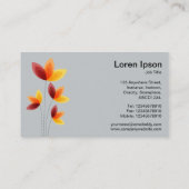 Gestormde bloemen - Wit op diep Paars Visitekaartje (Achterkant)