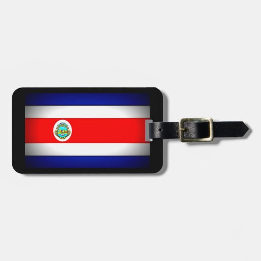 Gestormde Costa Rica-vlag Bagagelabel (Voorkant horizontaal)