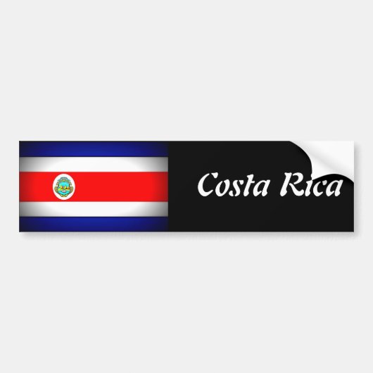 Gestormde Costa Rica-vlag Bumpersticker (Voorkant)