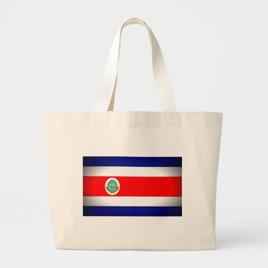 Gestormde Costa Rica-vlag Grote Tote Bag (Voorkant)